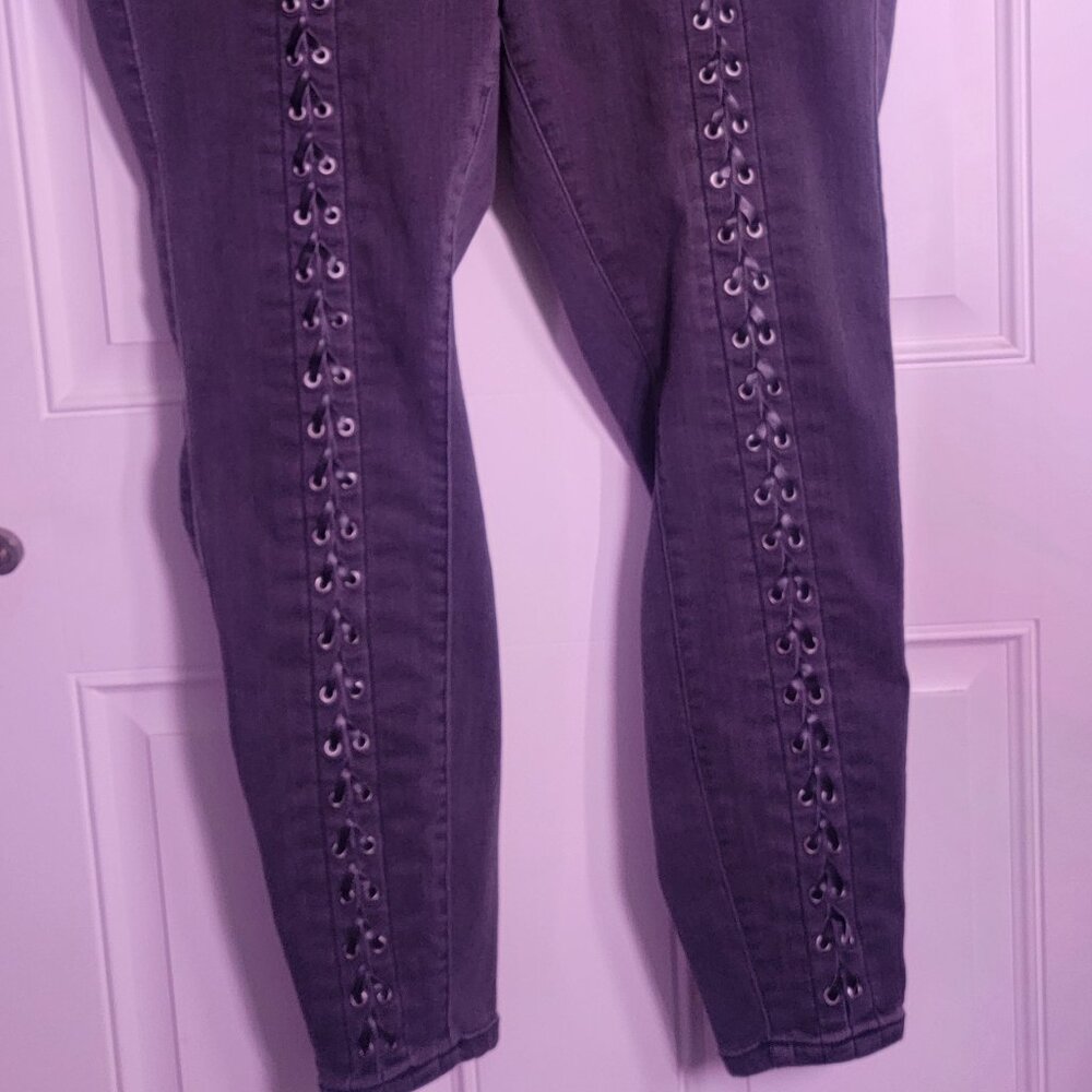 Torrid Skinny High Rise Lace Up Jeggings - Picture 2 of 6